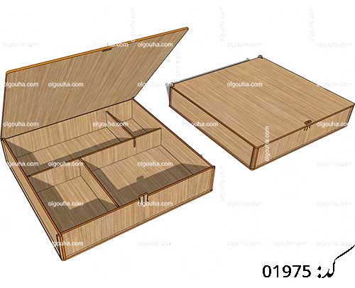 طرح لیزر جعبه ست چرم