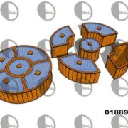 طرح جعبه پذیرایی دایره 5 خانه