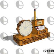 طرح لیزر ساعت و جامدادی رومیزی