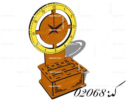 طرح لیزر جامدادی ساعت دار