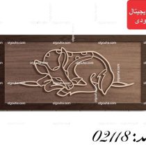 طرح برش لیزر تابلو مینیمال آهو